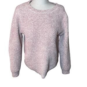 Barefoot Dreams CozyChic seaside crew neck pink sweater women size medium